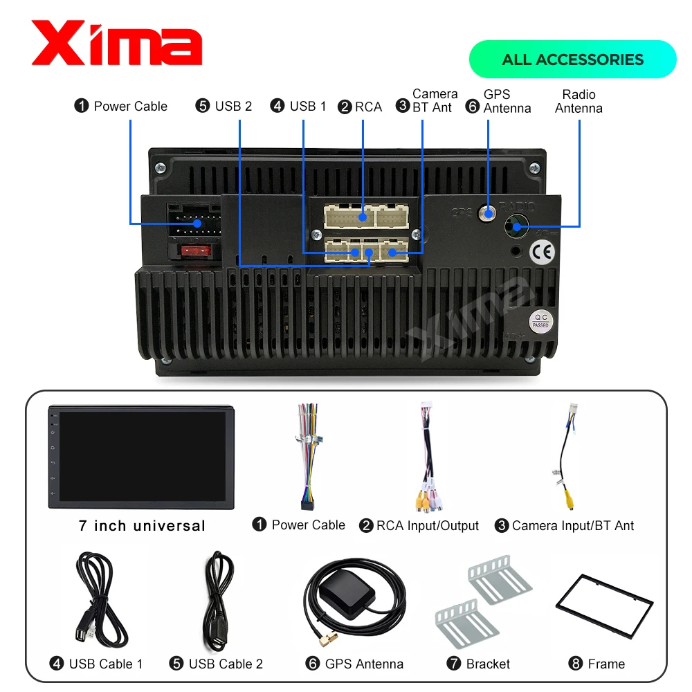 XIMA Android9.0 2Din Car Radio Multimedia Player " Universal RAM2G GPS Navigation Audio Player For Nissan Toyota Hyundai Polo
