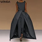 Комбинезон VONDA женский с V-образным вырезом, повседневный винтажный ромпер с брюками, пикантный офисный костюм, лето 2021