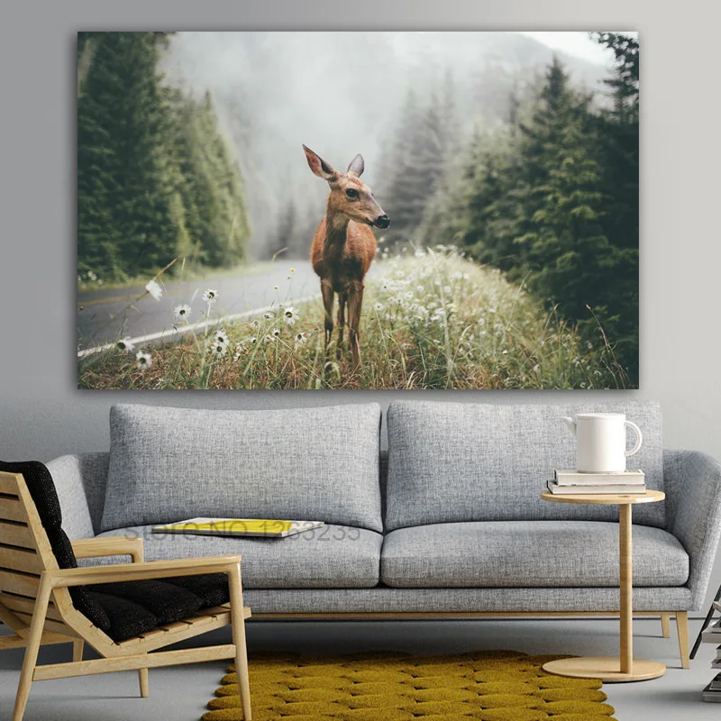 RELIABLI искусство с животным оленем фотографии холст для живописи современного