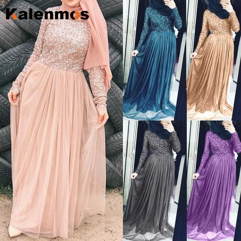 Мусульманское длинное платье Абая женская одежда Islamc молитва Дубай арабское с