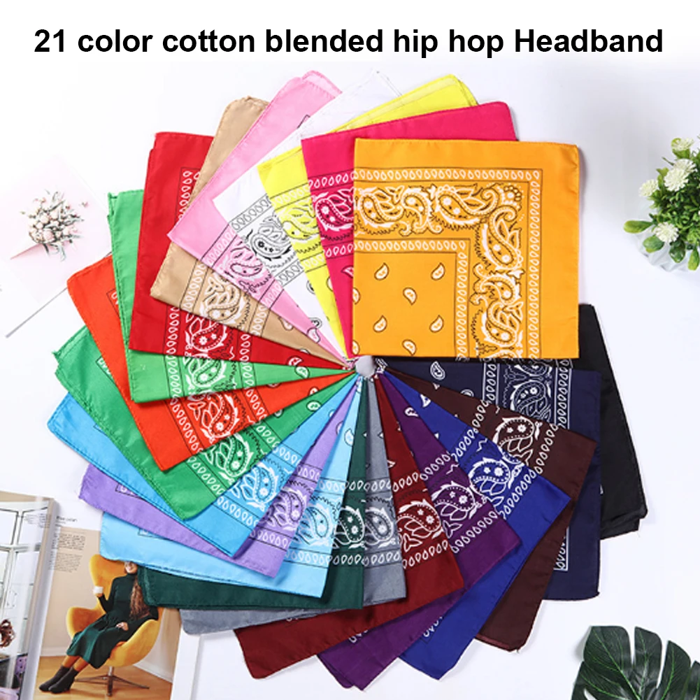 

Headwear Cotton Blend Hip Hop Bandana Headwear Hair Band Scarf Neck Wrist Wrap Band Magic Square Scarf Riding Cycling Outdoor