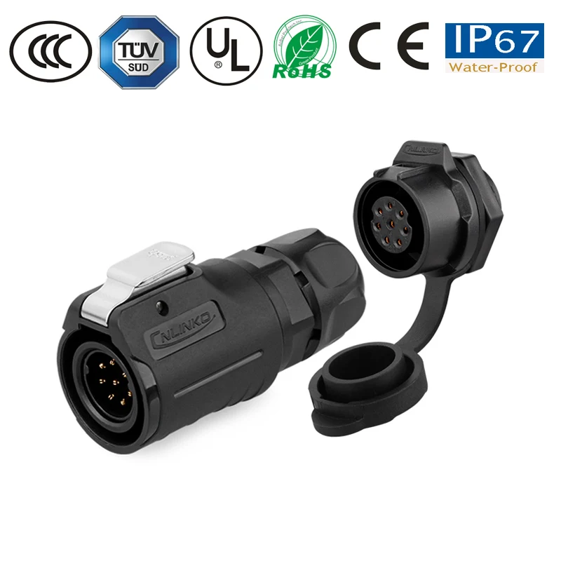 Водонепроницаемый панельный разъем M16 8 контактный стандартной розетки IP67