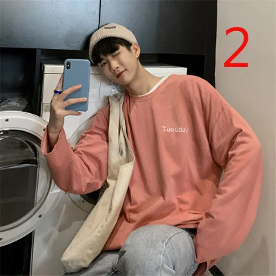 

Original European and American street style turtleneck solid color T-shirt men Korean trend hip hop