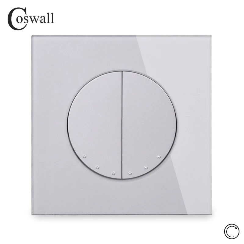 Coswall 2 Gang сброс импульсного переключателя мгновенный контакт Кнопка настенный