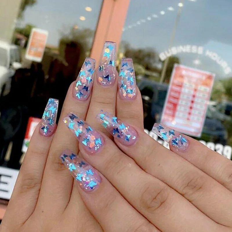 12 видов стилей Бабочка Форма ногтей хлопья голографическая блестки 3D лазерный