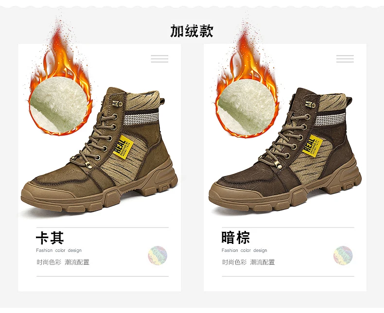 Weideng Plus Size 37-45 Genuine Leather Warm Boots Men Casual Winter Outdoor Women Snow Shoes High Quality Lace Up Soft Non Slip