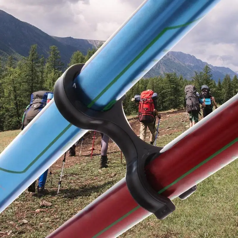 Портативная трость для трекинга 8 форм зажим аксессуар черный|Трекинговые палки|