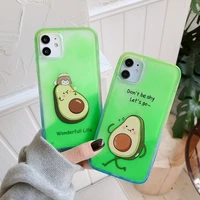 cute avocado pattern soft phone case for iphone 12 pro max 13 12mini 11 xs xr x se 2020 7 8 plus phone case