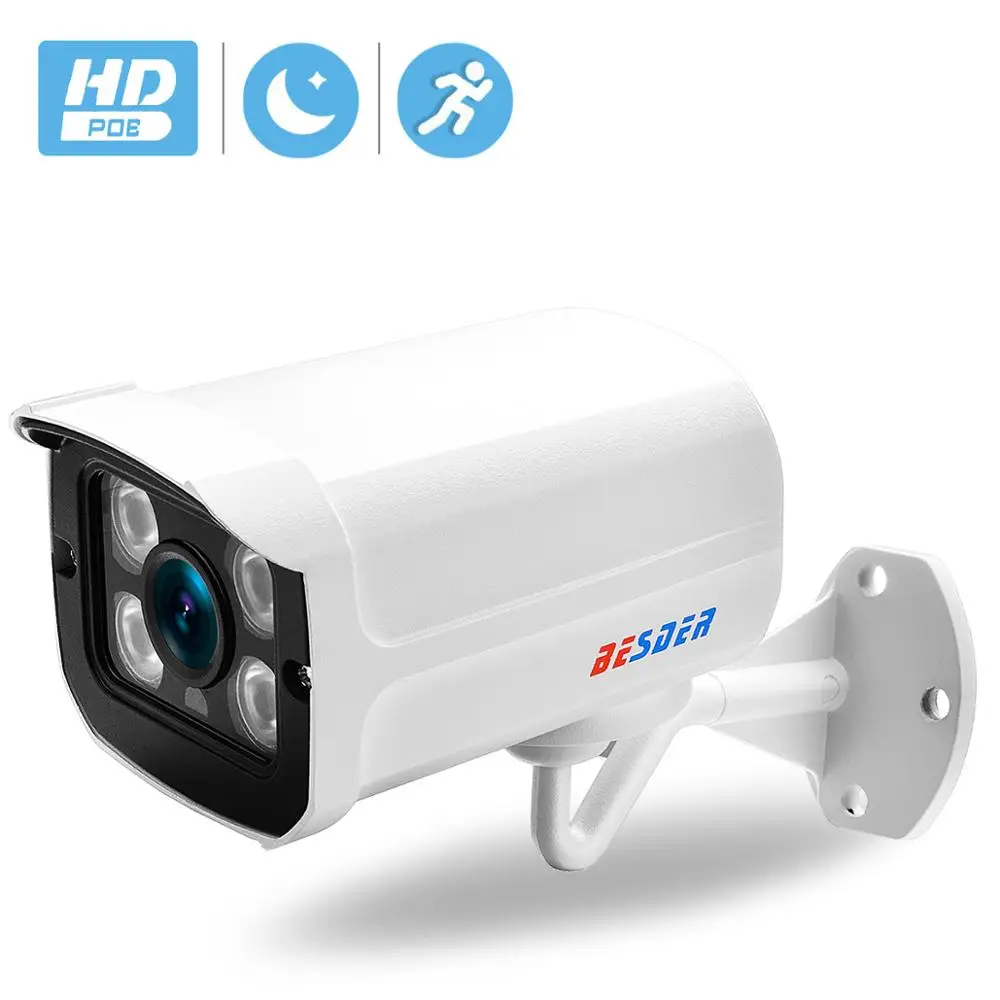 BESDER Aluminum Metal Waterproof Outdoor Bullet IP Camera 720P 960P 1080P Security Camera CCTV 4PCS ARRAY IR LED Video Camera IP
