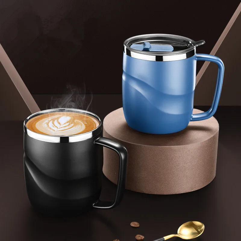 

Mark Coffee Cup With Lid For Men And Women Stainless Steel Cup Creative Office Gift Tea Cup Home Water Cup