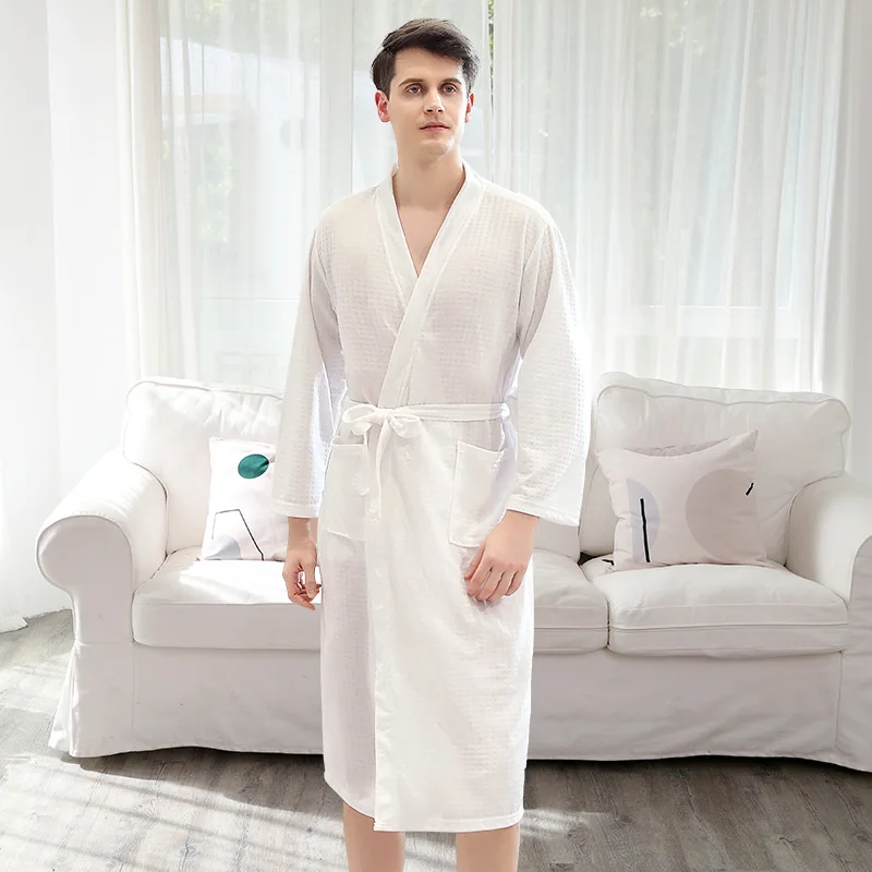 men white Сексуальный зимний длинный халат для влюбленных, нижнее белье, ночная рубашка, топ для сна, женский и мужской халат, ночная рубашка, утолщенные халаты для ванной, одежда для сна - Цвет: men white