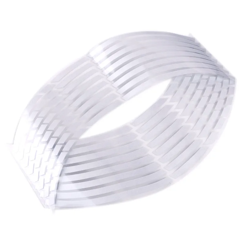 

16Pcs 18" Strips Motorcycle Car Wheel Tire Stickers Reflective Rim Tape Motorbike Auto Decals #281304