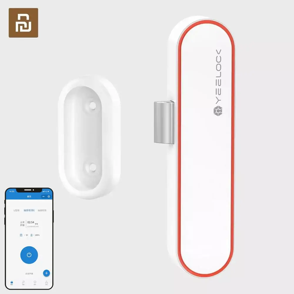 

NEW2022 Xiaomi YEELOCK Smart Drawer Cabinet Lock E Keyless Bluetooth APP Unlock Anti-Theft Child Safety File Security Drawer