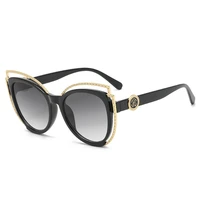 2021new gradient color cat eye womens sunglasses metal frame personalized party glasses chain men brand designer glasses uv400