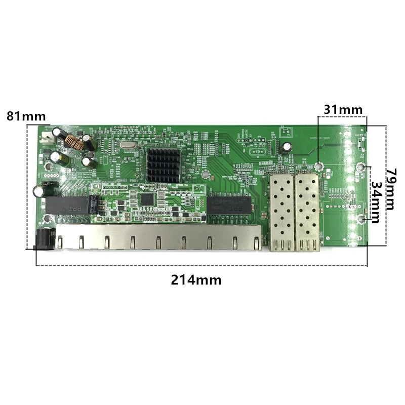 Фотокоммутатор 10/100/1000 м Gigabit Ethernet волоконно оптический одномодовый коммутатор 8