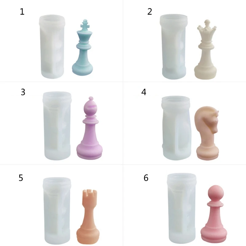 

N58F 3D International Chess Candle Epoxy Resin Mold Aromatherapy Plaster Silicone Mould DIY Crafts Ornaments Casting Tool