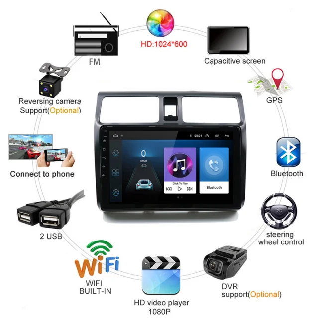Android 10 0 CarPlay GPS FM AM мультимедийный плеер для Suzuki Swift 2003-2005 2006 2007-2008 Авто 2 din Авторадио