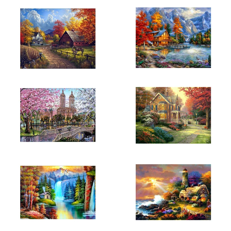 

DIY 5D Full Diamond Painting Waterfall Diamond Embroidery Landscape Cross Stitch Full Round Drill Rhinestone Art Wall Home Decor
