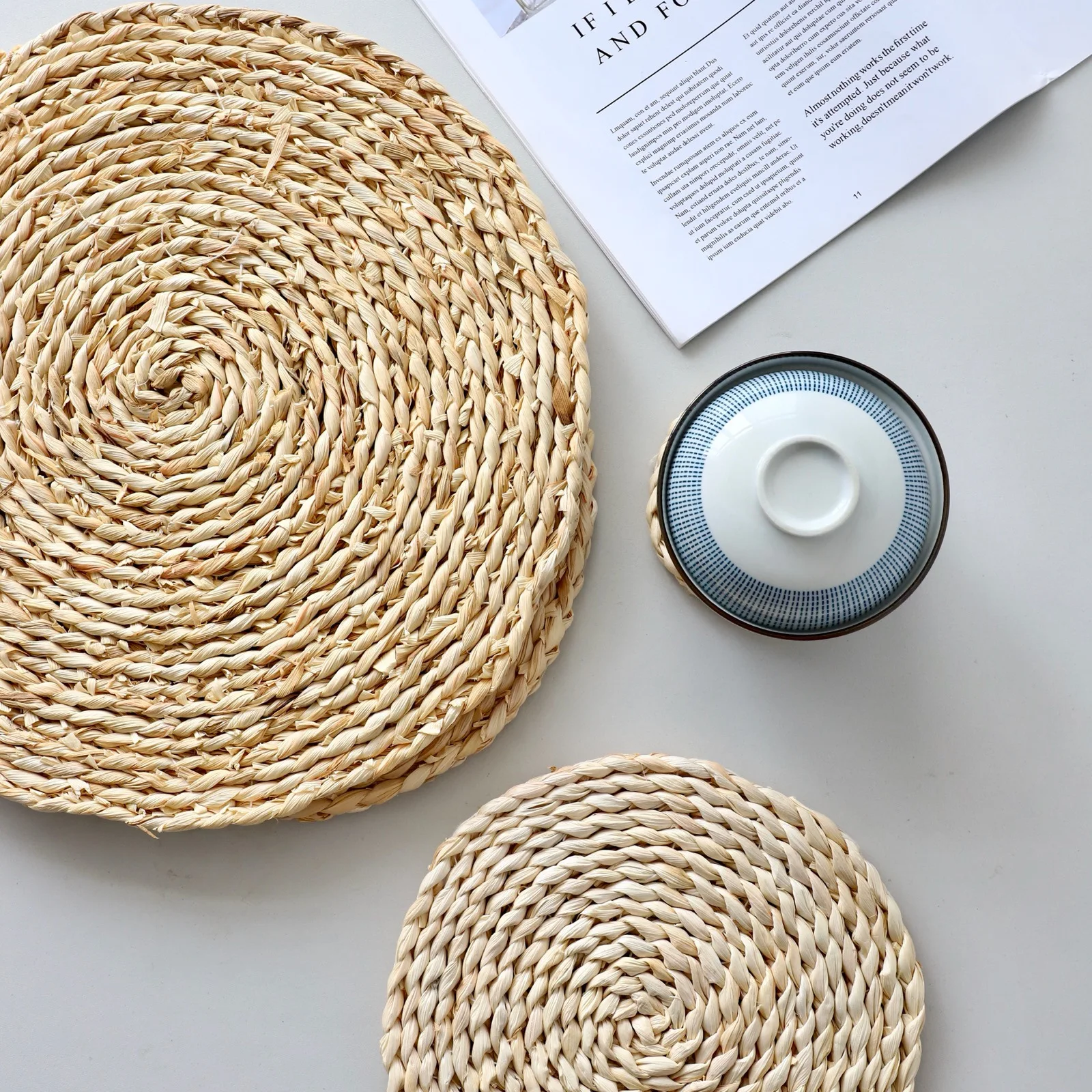 Винтажный изоляционный коврик креативный кожаный ручной работы кукурузный