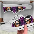 INSTANTARTS Sugar Skullженские туфли из вулканизованной парусины цветочное готическое парусиновые туфли с низким верхом Демисезонные женские кружевные кроссовки