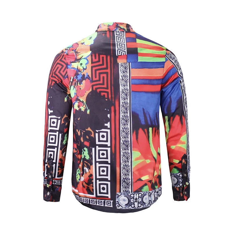 Мужская рубашка с длинными рукавами новая весенняя и осенняя 3D цифровая