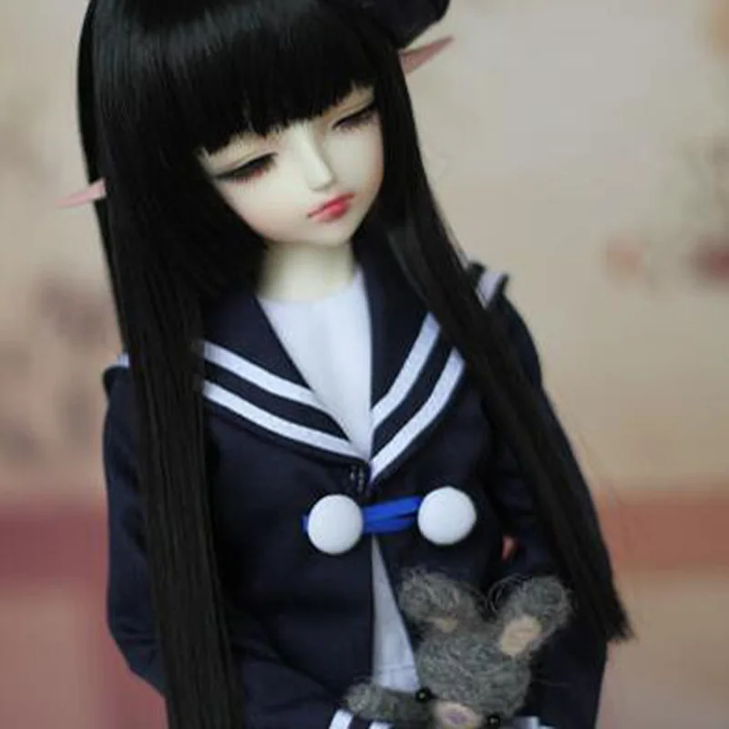 Парик для шарнирных волос черный 1/3 1/4 1/6 1/8|1/6 bjd wig|bjd wig1/6 |