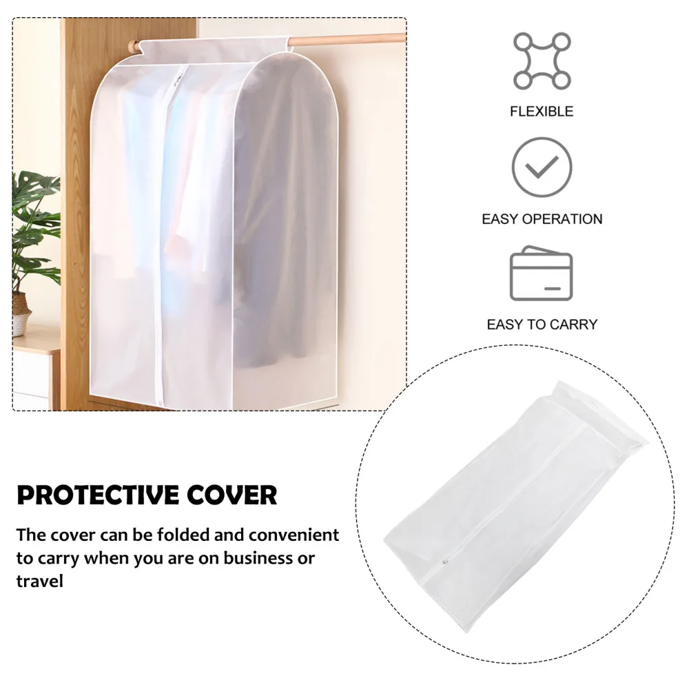 

1pc Translucent Dust Cover Coat Storage Bag Clothes Protection Cover Bag