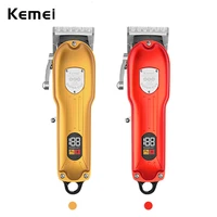 kemei 10w powerful professional hair clippers men all metal cordless trimmer electric hair cutting kit for diy home barber salon