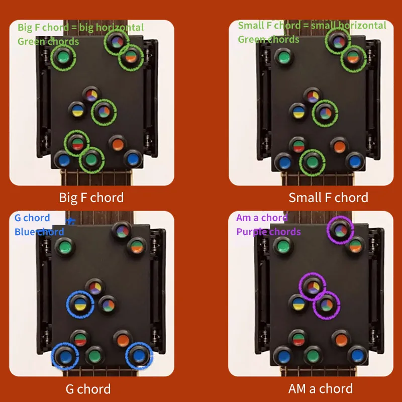 

Guitar Learning System Teaching Practrice Aid with 21 Chords Lesson Guitar Chord Trainer Practice Tools Accessories Part