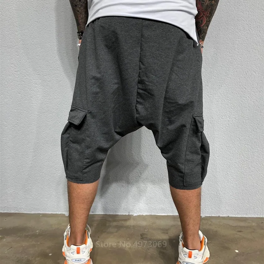 

2020 Summer News Hip-hop Leisure Pants for Men Korean Japanese Loose Solid Color Sports Jogger and Causal Capri Trousers