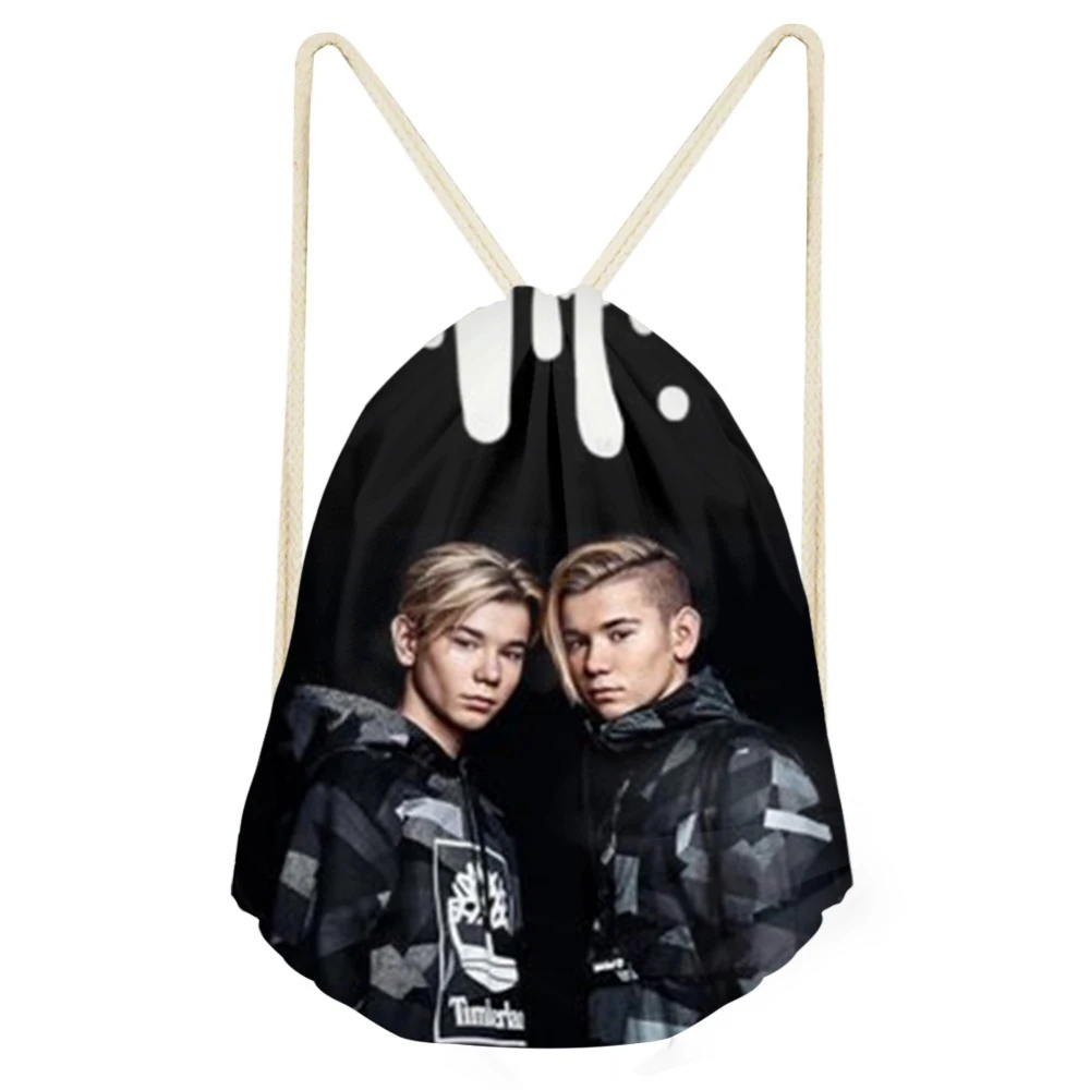 Тикин Маркус и Мартинус Печать Drawstring сумка Детские рюкзаки для подростков