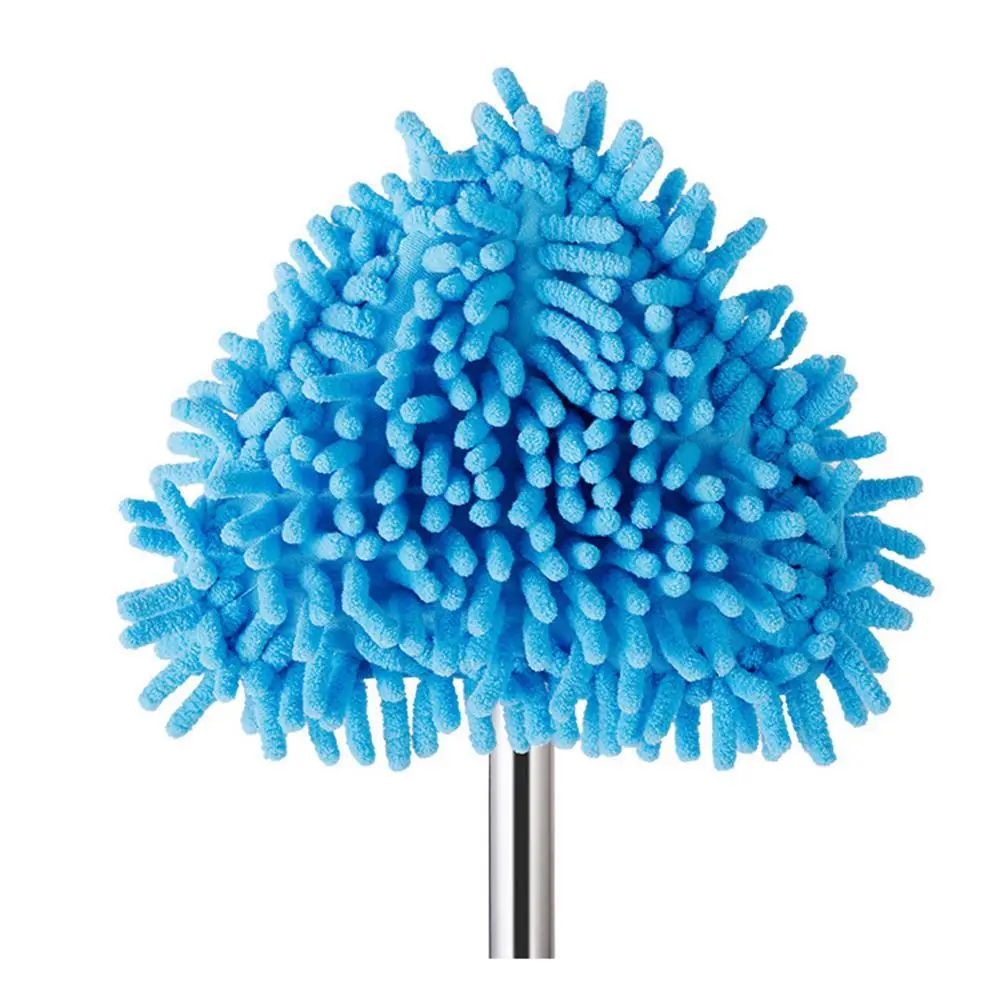 

Mini Retractable Triangle Lazy Cleaning Mop Floor Wall Window Household Bathroom Cleaning Brush Tool 180 Rotatable Dust Mop Blue