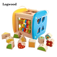 wooden shape block shape sorting cube classic wooden toy developmental toy easy to grip shapes sturdy wooden construction 5 5%e2%80%b3 h