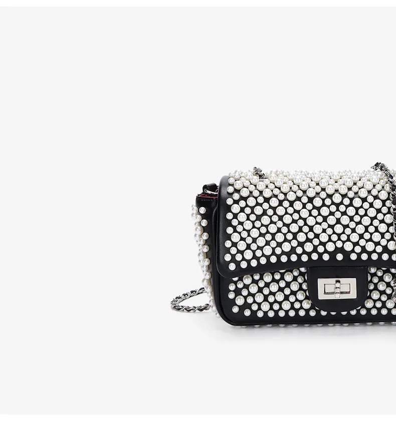 

[EAM] Women New Luxury Designer Purses And Handbags Pearls Personality All-match Crossbody Shoulder Bag Fashion 2021 18A2596