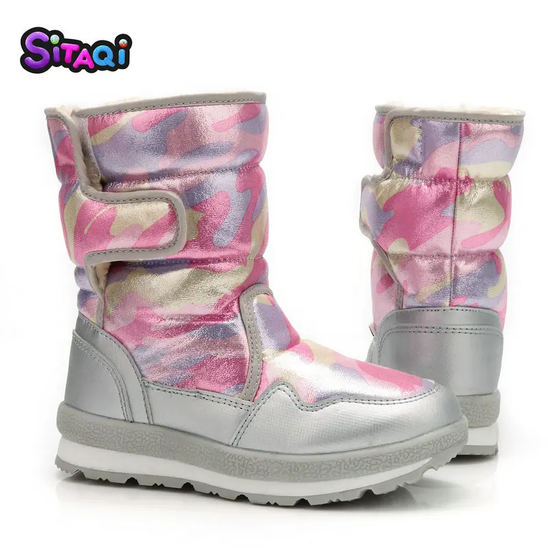 Обувь для девочек Новые ботинки Детские зимние Зимние теплые на нескользящей