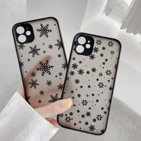 snowflake phone case for iphone se 2 6s 7 8 plus for iphone 12 11 13 pro max mini x xs xr translucent camera protection cover