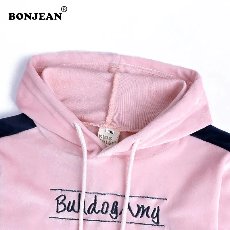 Комплект одежды для малышей теплая бархатная детская одежда осенне-зимний