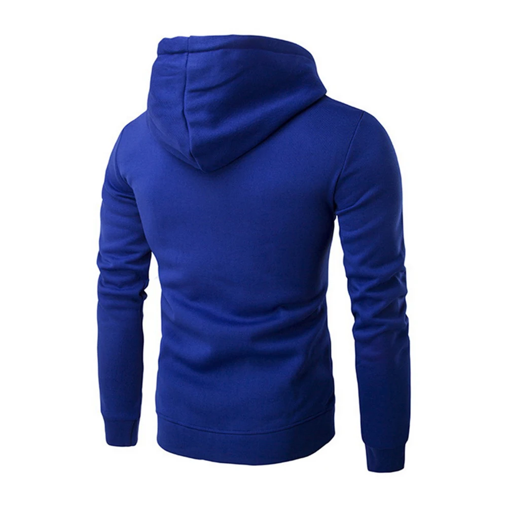 CYSINCOS Pocket Solid Hooded Cardigan Men Zipper Autumn Black Hoodies Coat Men Long Sleeve Sweatshirts Male Jackets Streetwear