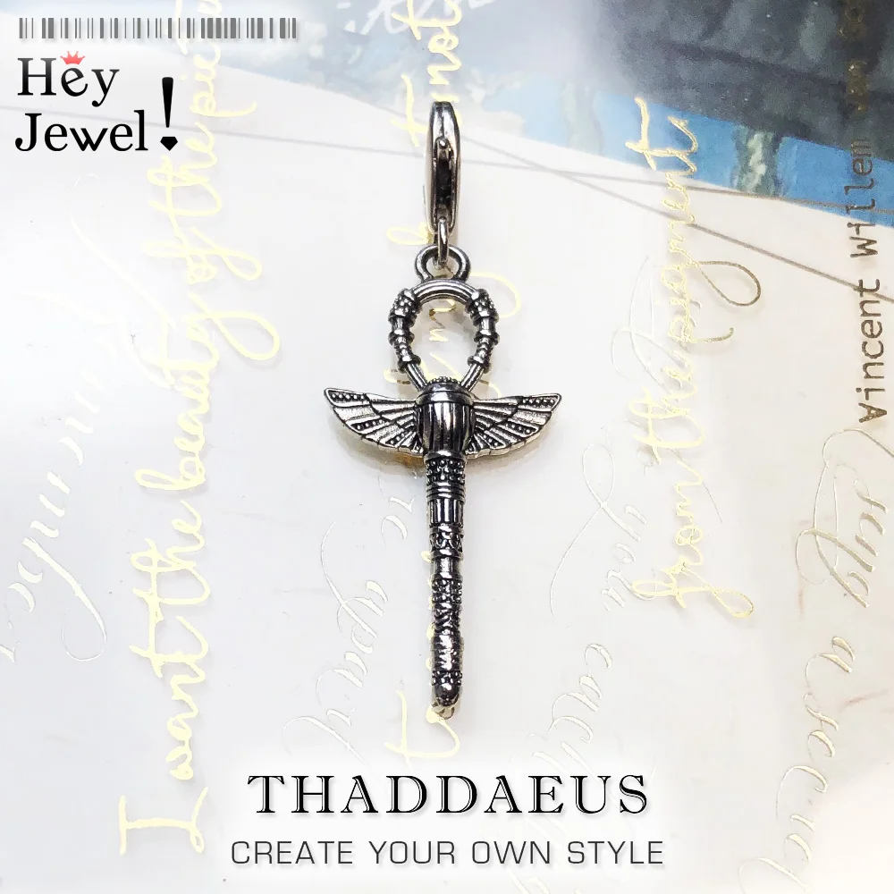 

Cross of Life Ankh with Scarab Charm Europe Style Good Jewelry Europe Women Men Vintage Gift In 925 Sterling Silver Fit Bracelet