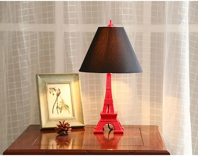 Ткань абажур металлическое основание Париж Стиль Эйфелева башня украшение