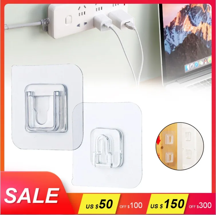 

SALE Double-Sided Adhesive Wall Hooks Hanger Strong Transparent Hooks Suction Cup Sucker Wall Storage Holder Kitchen Bathroo