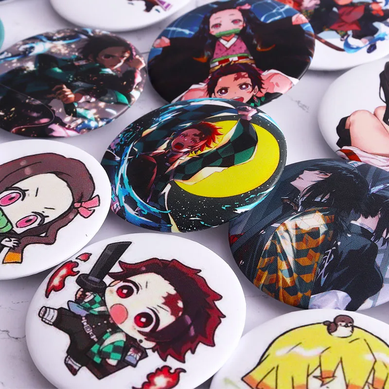 

Anime Demon Slayer Kimetsu No Yaiba Kamado Tanjirou Cosplay Prop Pin Brooch Kamado Nezuko Badges Button Brooch Pins