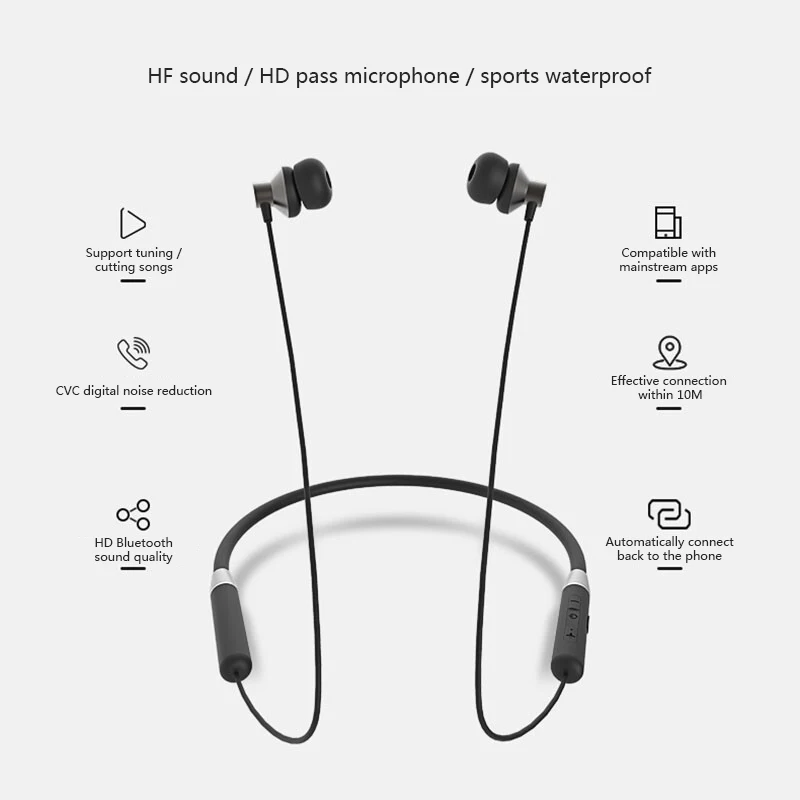 Lenovo беспроводные Bluetooth наушники, магнитные спортивные наушники для бега IPX5, водонепроницаемые спортивные наушники с шумоподавлением