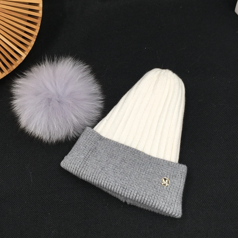 Новая зимняя шапка женская шерстяная вязаная универсальная Корейская