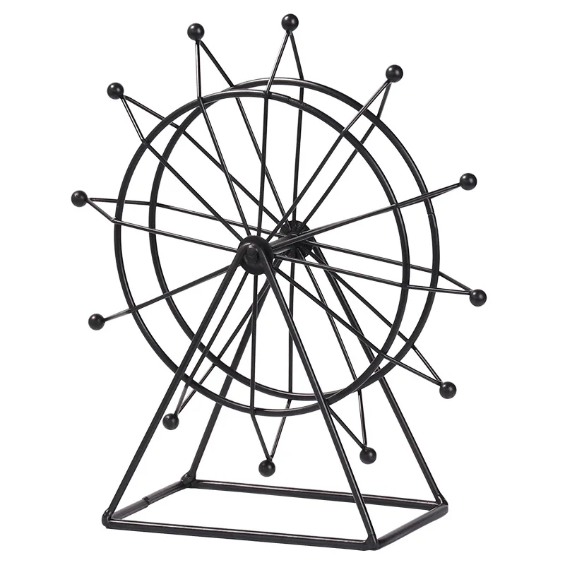 

Iron work metal model rotating ferris wheel decoration office table top living room wine cabinet TV cabinet decoration