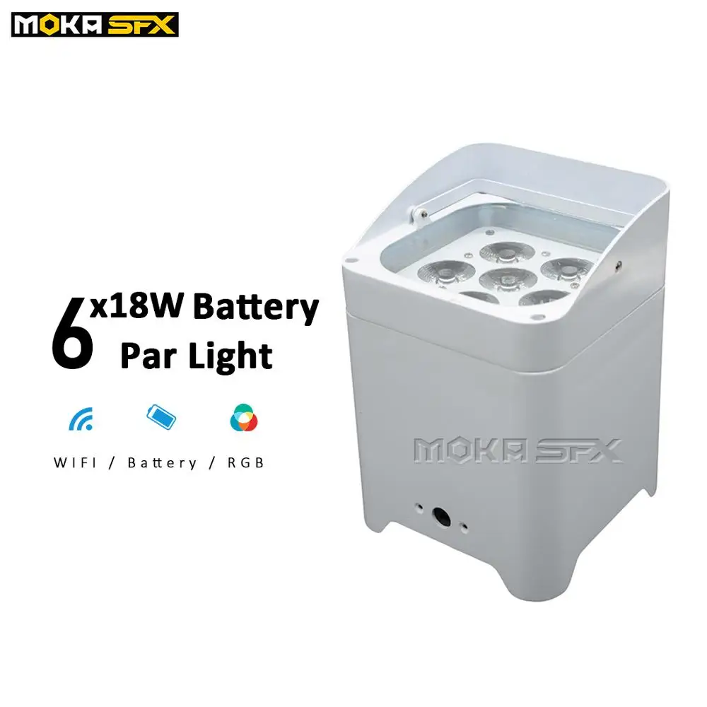 4 шт. Wifi LED батарея Par Огни 6*18 Вт беспроводное освещение RGBWA 6 в 1 мыть свет с iOS и Andorid