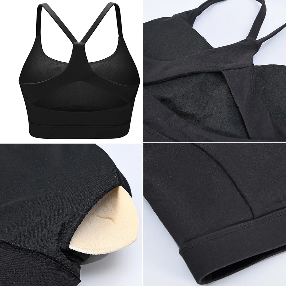 Спортивный бюстгальтер больших размеров для женщин однотонная майка занятий