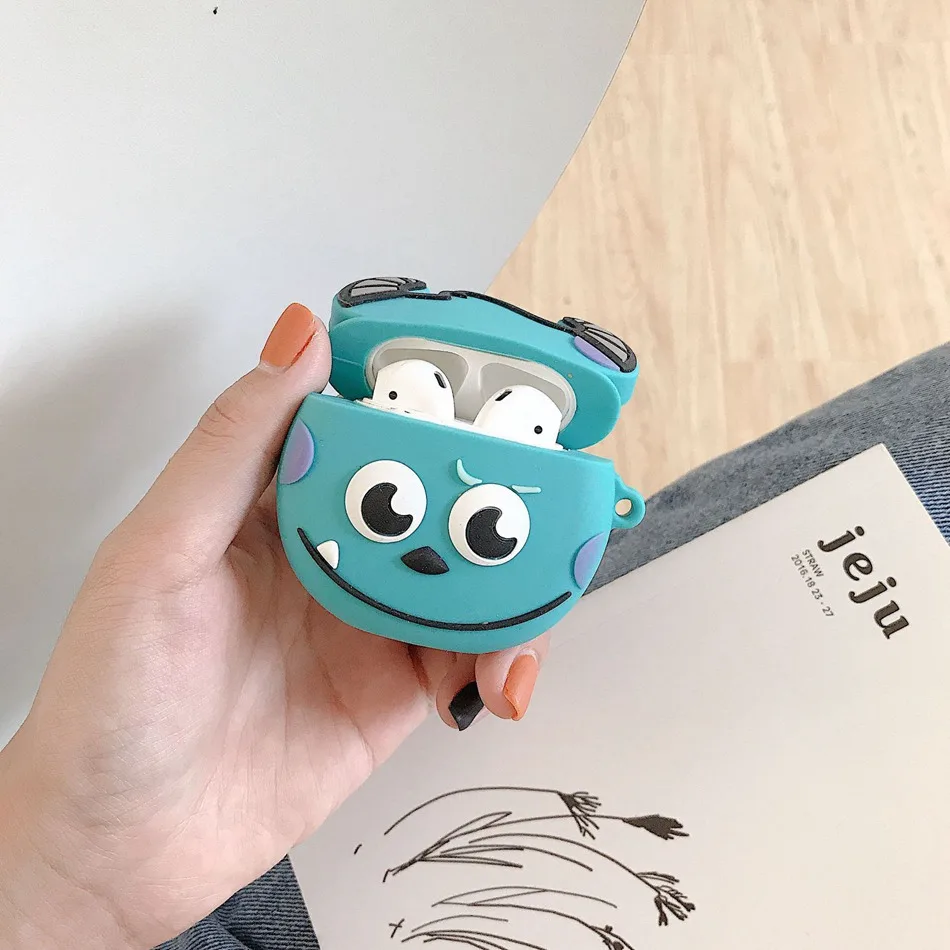 Для AirPods Pro Чехол 3D Милый Забавный инопланетянин кавайный мультяшный чехол для наушников для AirPods 3 Мягкий защитный чехол с крючок карабина