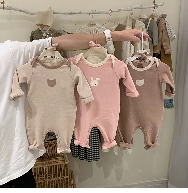 

Autumn 2Pcs Baby Girls Clothing Sets Outfits Infant Cartoon Animal Print Long Sleeves Jumpsuits Cute Hat Bodysuits Rompers 0-24M