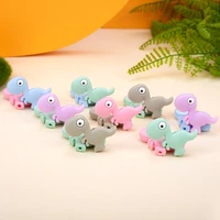 sunrony 10pcs mini dinosaur silicone beads rodent bpa free food grade baby dental care pacifiers molar teething teether toys